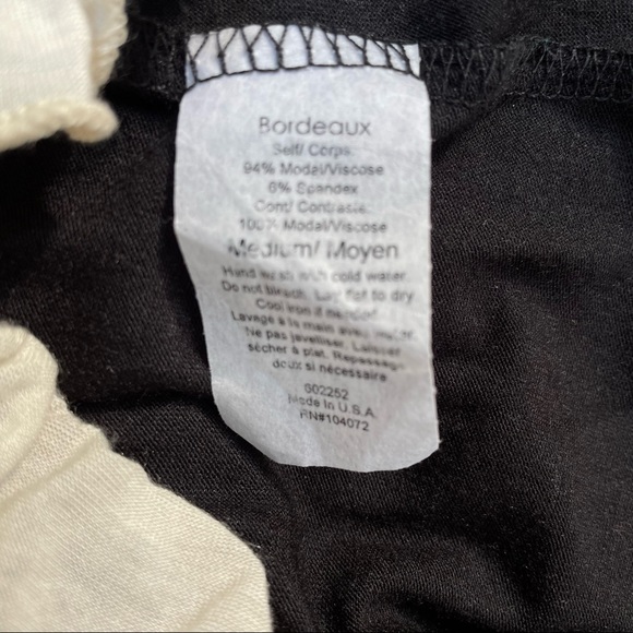 Anthropologie Bordeaux Black & Cream Ruffle Modal Sleep Romper - Picture 8 of 12